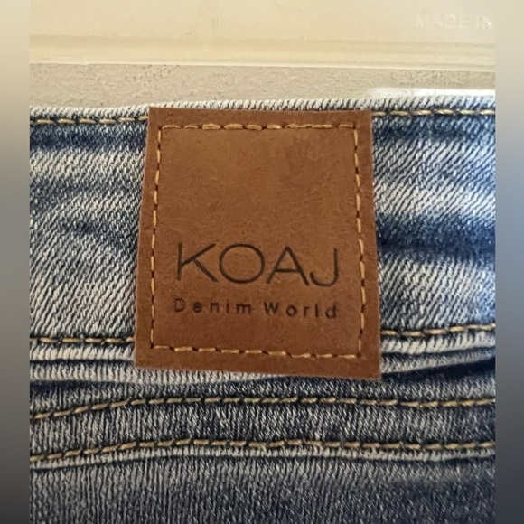 Koaj Palazzo Wide Leg High Rise Distressed Denim Jeans Size 6 - Picture 7 of 14